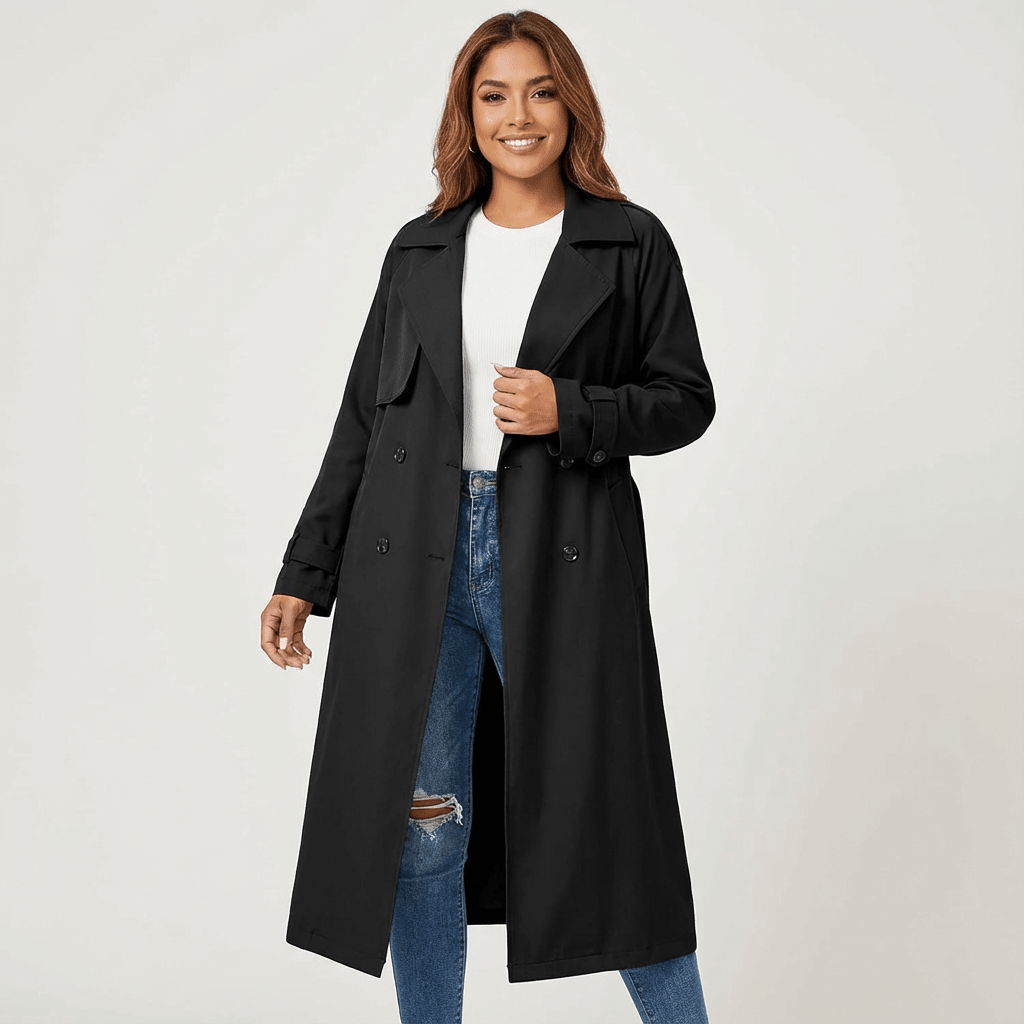 Women's Longline Trench Coat – Classic Everyday Outerwear
