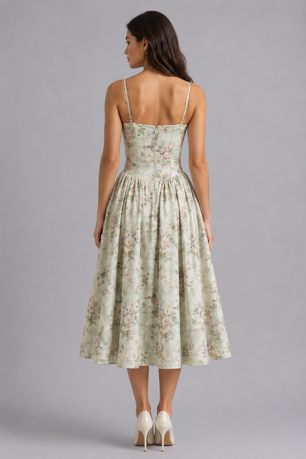 Dorvelli | Women's Midi Dress – Floral Corset