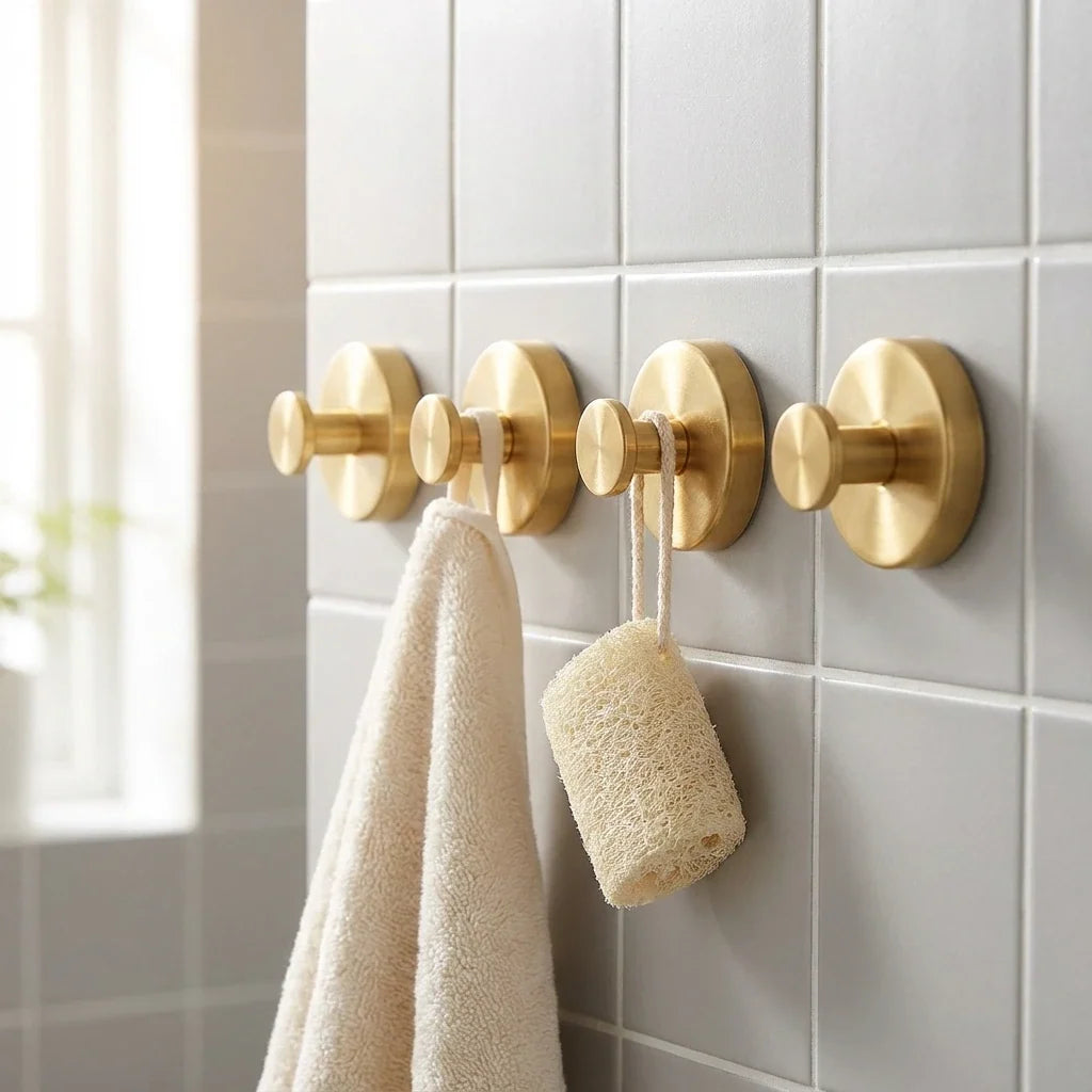 Stainless Steel Suction Hooks - No-Drill Wall Hooks, Set of 4