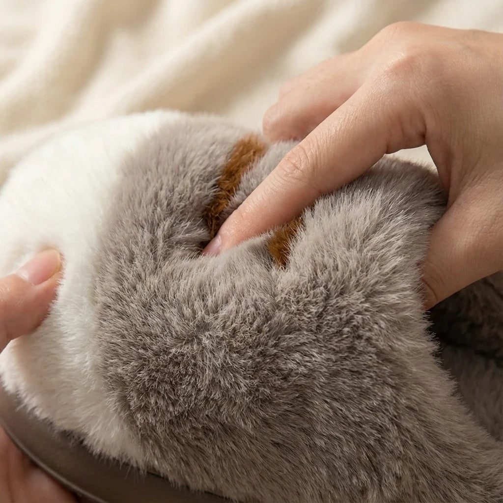 Slippers for Women - Cat Paw Plush Fleece House Slippers