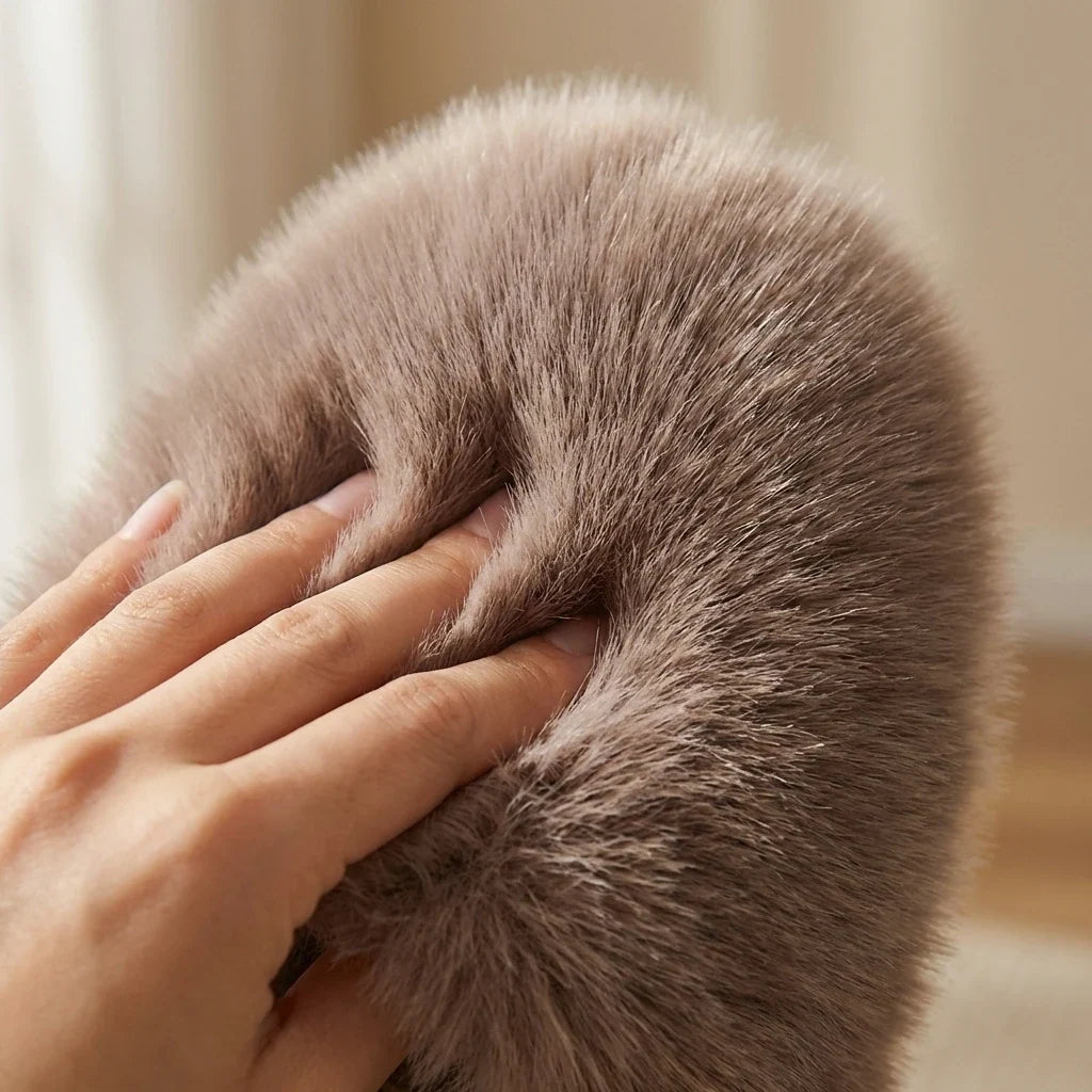Ladies Slippers - Fluffy Faux Fur House Slippers
