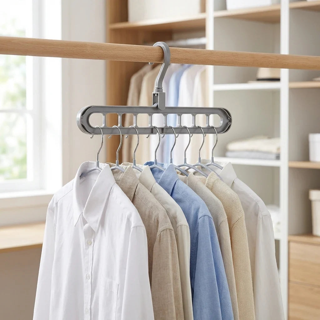 Space-Saving Closet Hanger System (3-Pack) - Vertical Clothes Storage