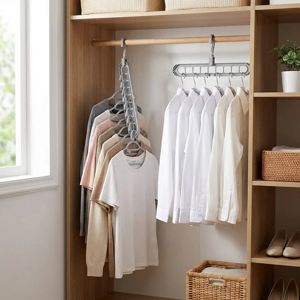 Space-Saving Closet Hanger System (3-Pack) - Vertical Clothes Storage