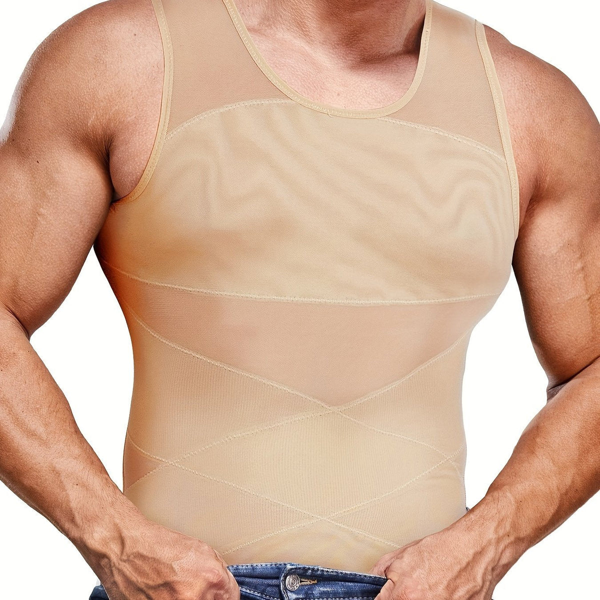Men's Fitted Tank Top Sleeveless Muscle Vest Slim Fit