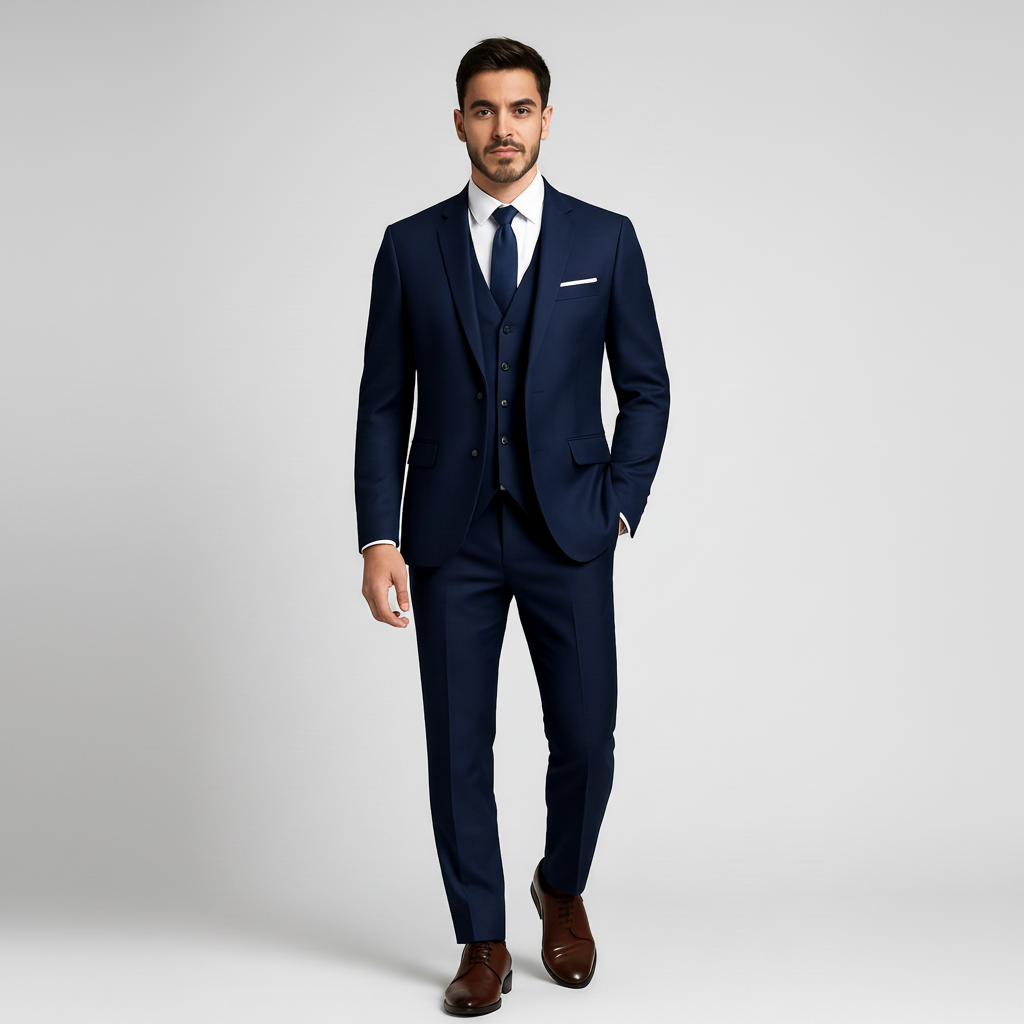 Men's 3-Piece Suit with Waistcoat - Jacket, Vest & Trousers
