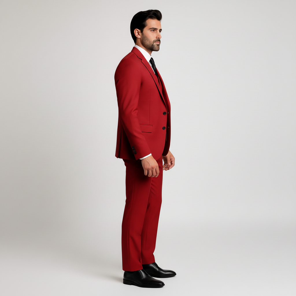 Men's 3-Piece Suit with Waistcoat - Jacket, Vest & Trousers