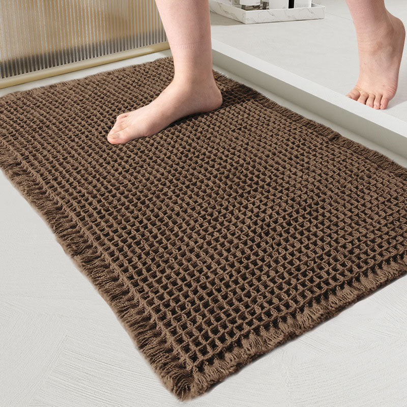 Non-Slip Waffle Bath Mat, Quick-Dry Polyester Floor Mat
