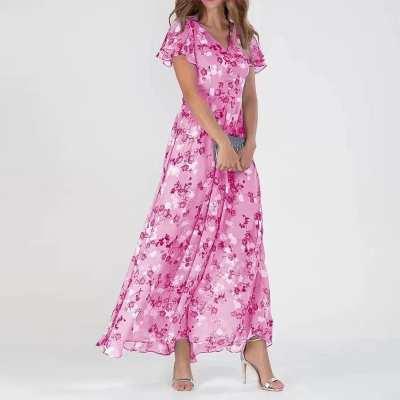 Women's Maxi Dress V-Neck Long Silhouette