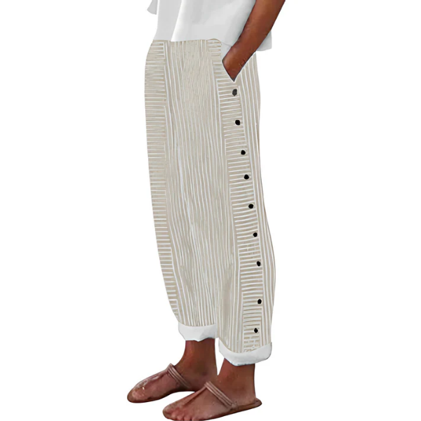 Women's Striped Wide-Leg Trousers