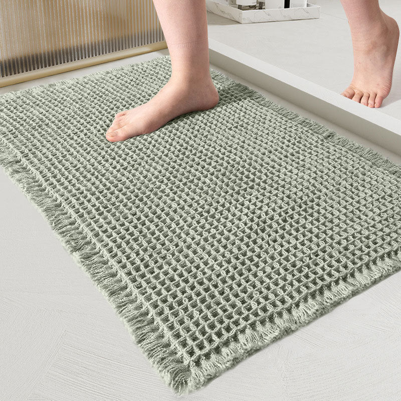 Non-Slip Waffle Bath Mat, Quick-Dry Polyester Floor Mat