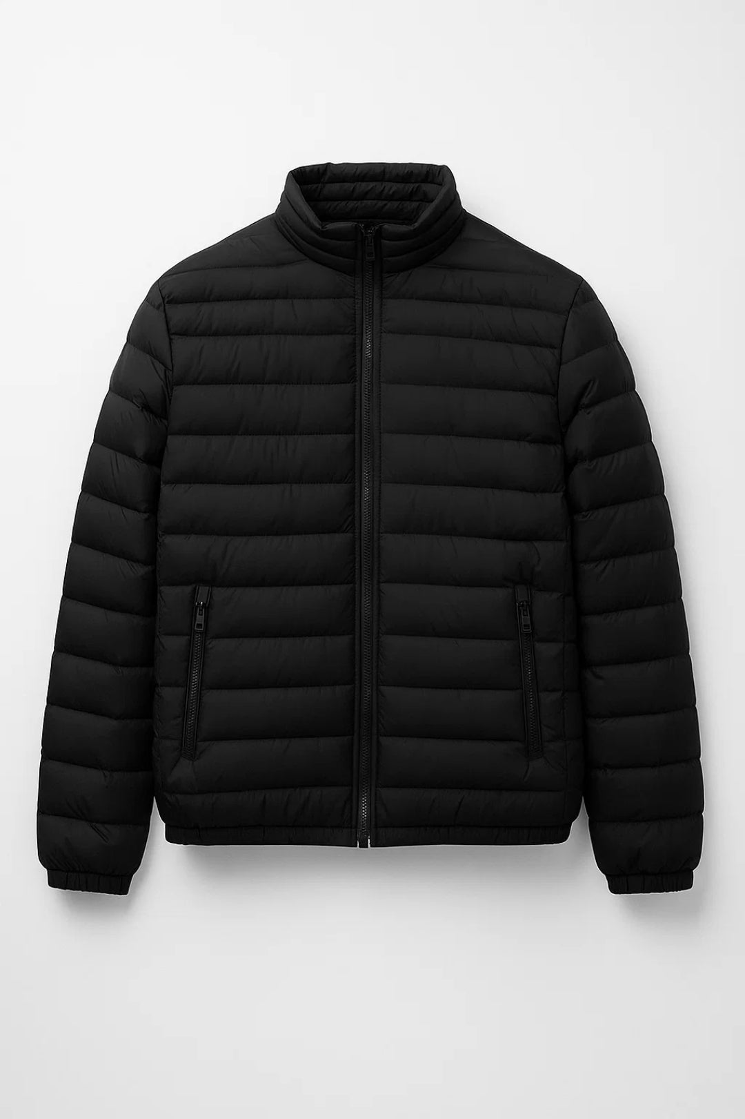 Men's Slim Fit Zip Jacket - Padded Long Sleeve Casual Coat