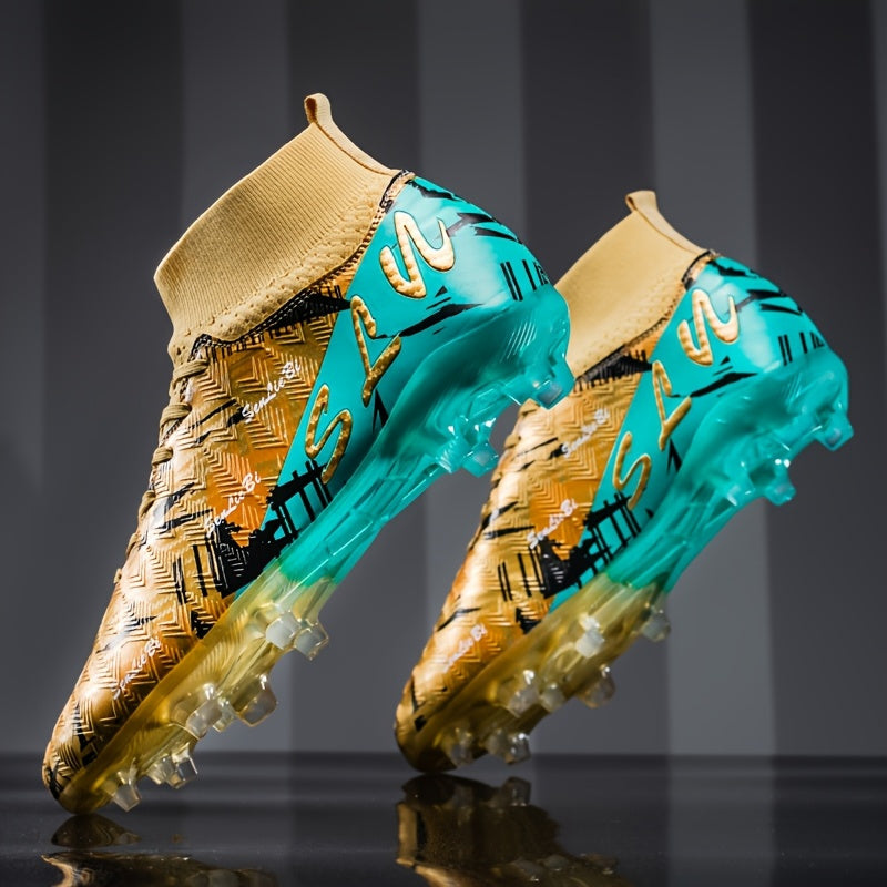 Men's Football Boots High-Top Wide Fit with Long Studs