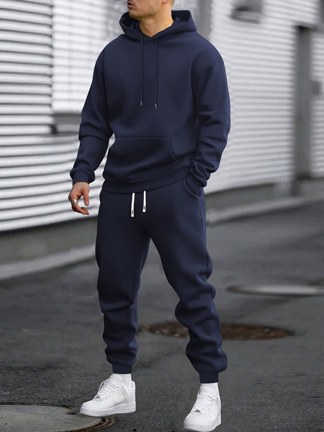 Men's Tracksuit Hoodie & Jogger Set - Soft Polyester Blend