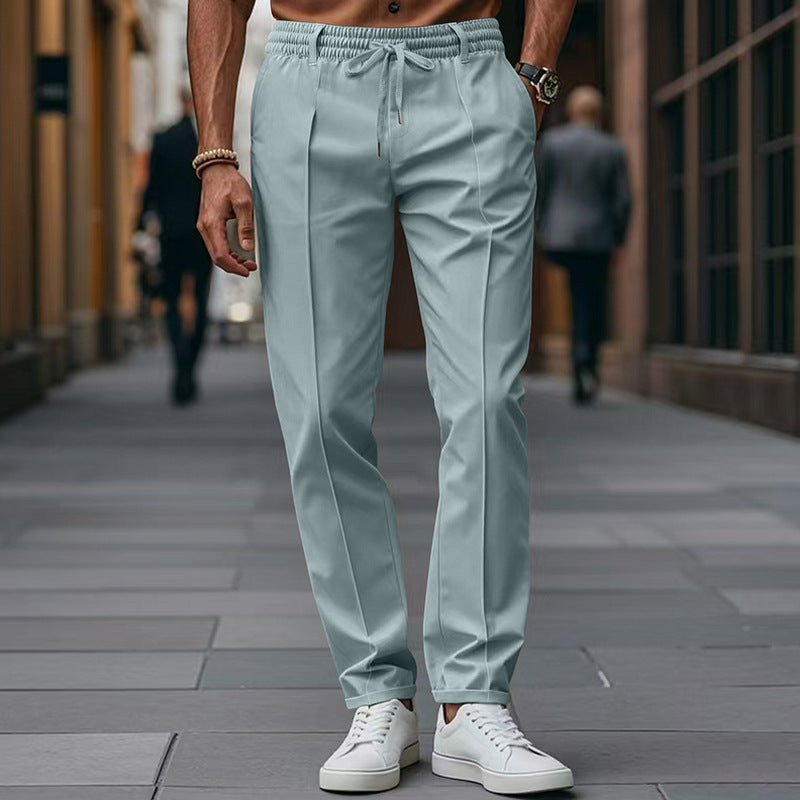 Men's Tapered Fit Trousers with Drawstring Waist