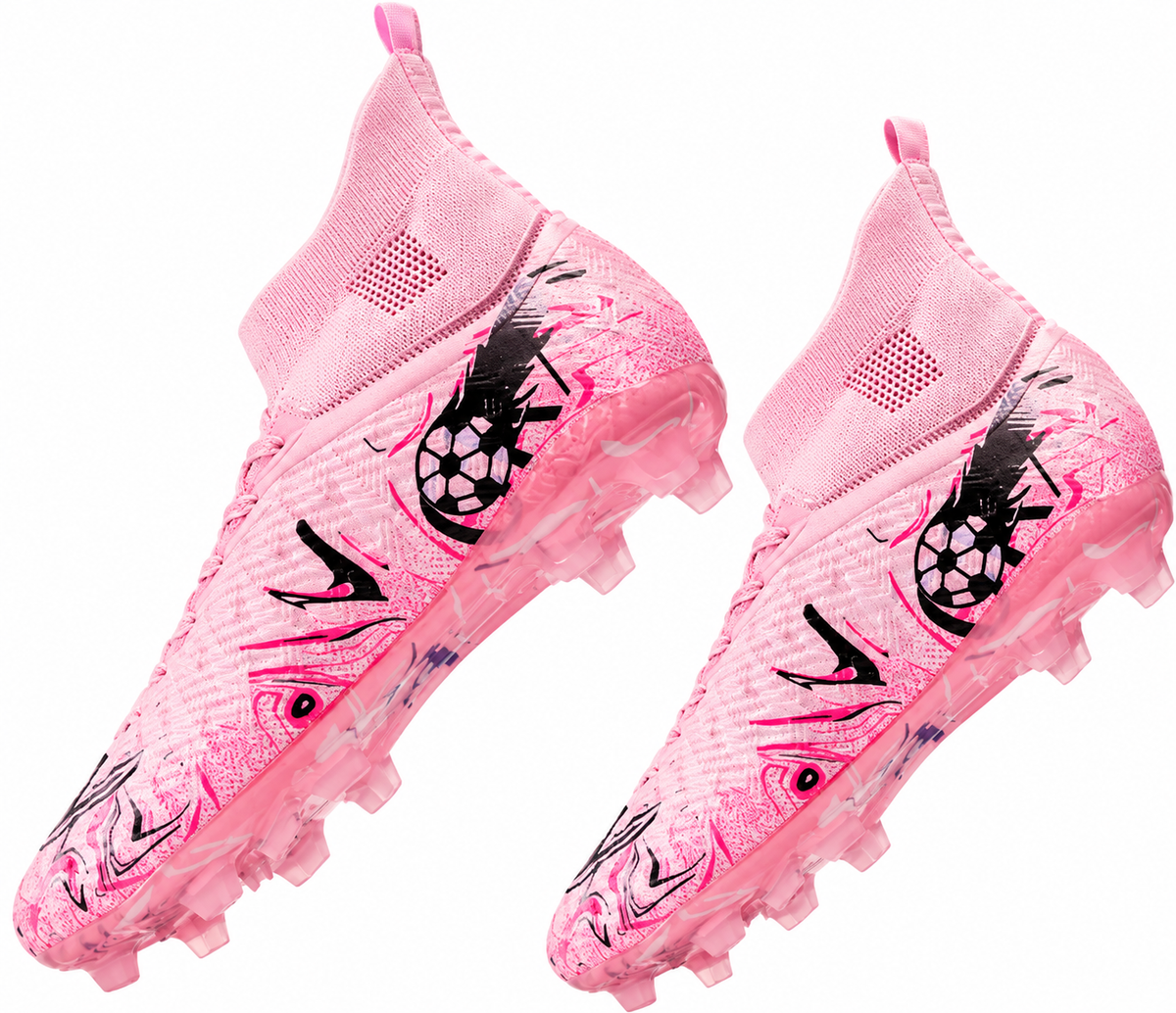 Men's Football Boots High-Top Wide Fit with Long Studs