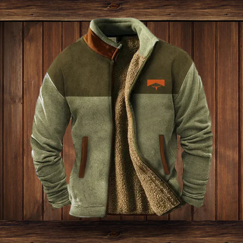Men's Winter Jacket Vintage Design – Warm Lined Zip-Up