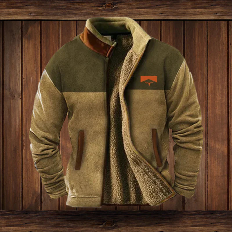 Men's Winter Jacket Vintage Design – Warm Lined Zip-Up