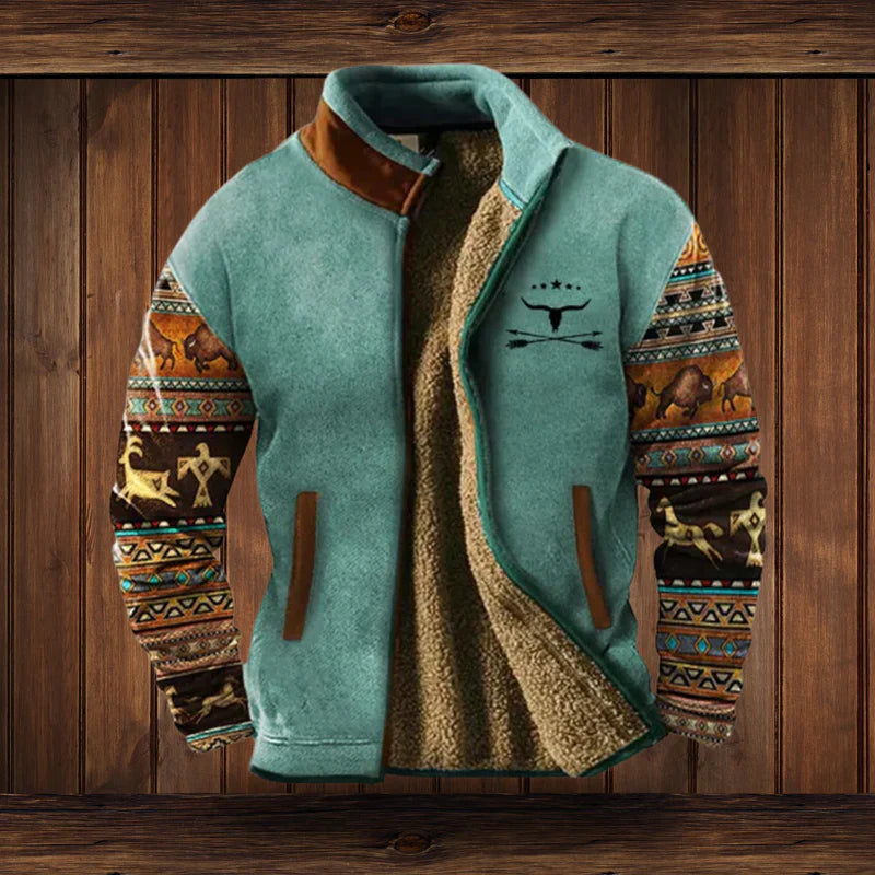 Men's Winter Jacket Vintage Design – Warm Lined Zip-Up