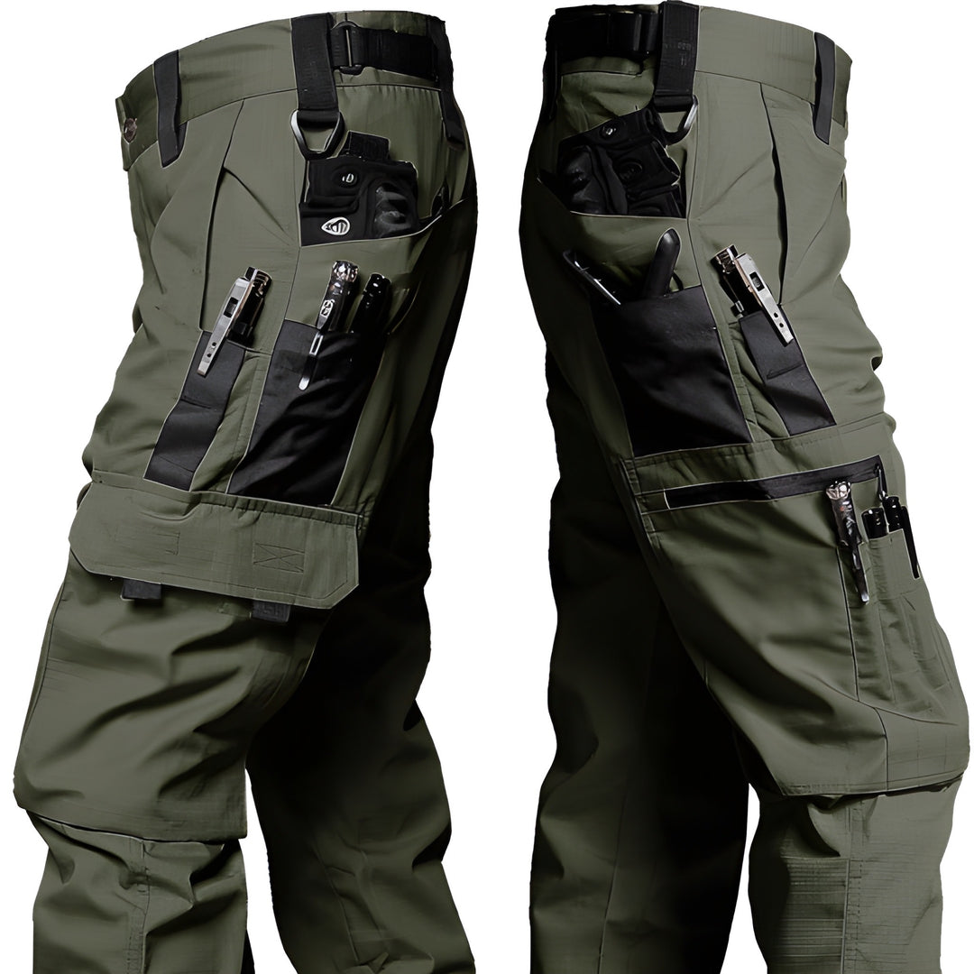 Men's Cargo Work Pants - Water-Repellent Outdoor Trousers