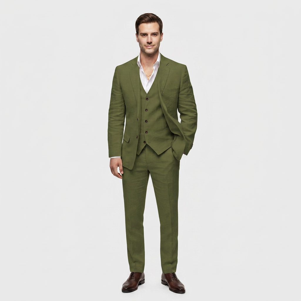 Ladies Trouser Suit Three-Piece Double-Breasted Blazer Set