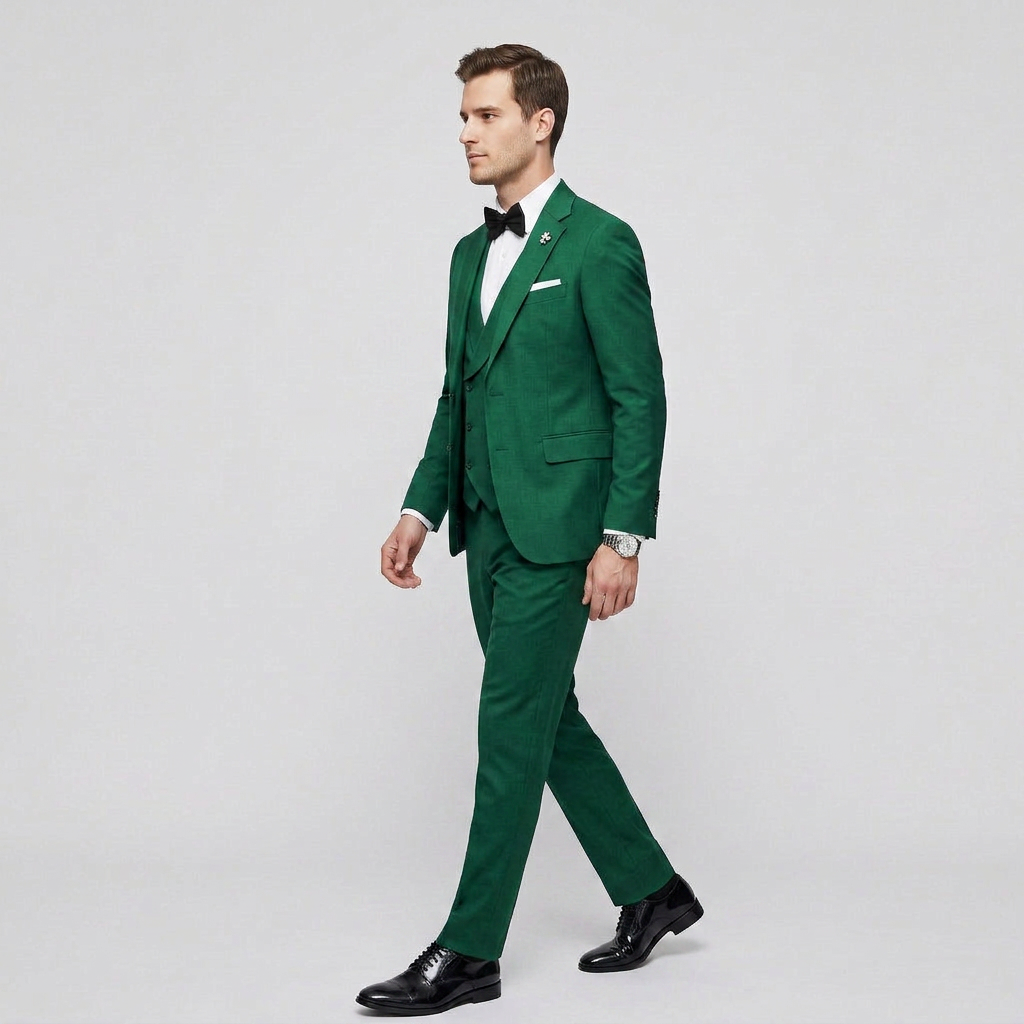 Men's 3-Piece Suit - Single-Breasted Blazer with Waistcoat