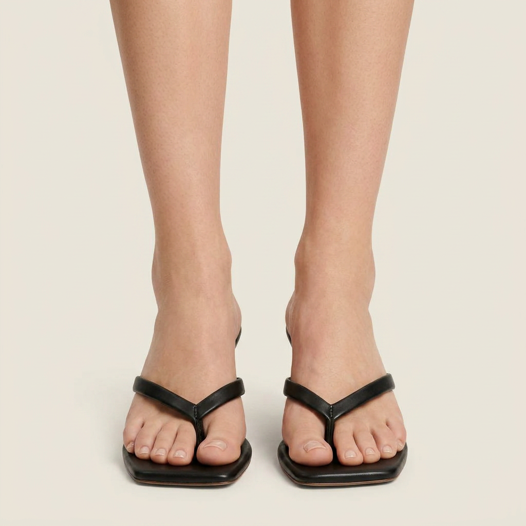 Women's Toe-Strap Kitten Heel Sandals - Square Toe