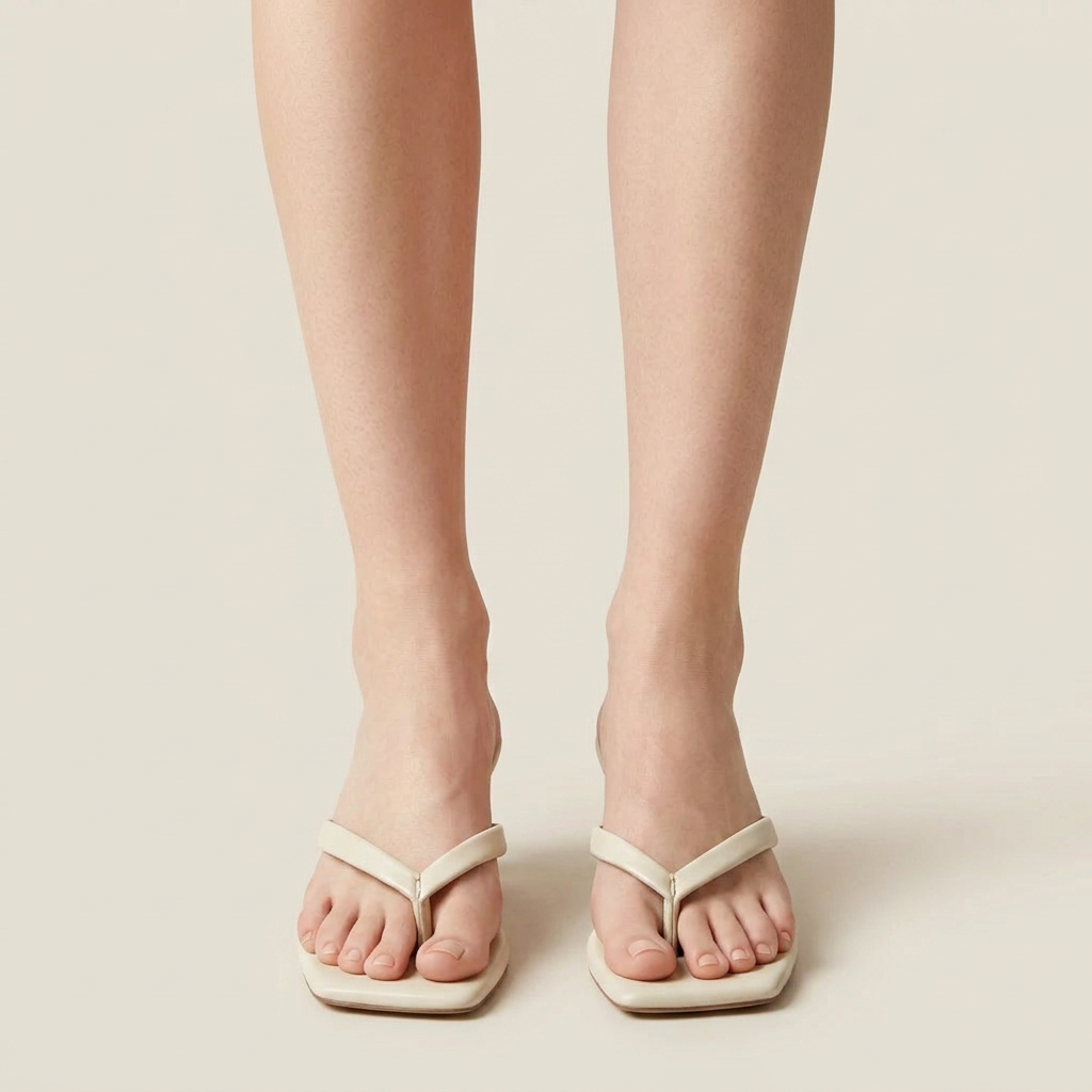 Women's Toe-Strap Kitten Heel Sandals - Square Toe