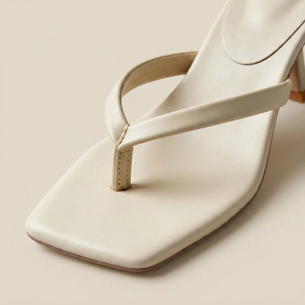 Women's Toe-Strap Kitten Heel Sandals - Square Toe