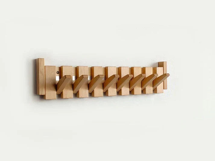Wooden Coat Rack Piano Design – Walnut and Beech Wall Hooks