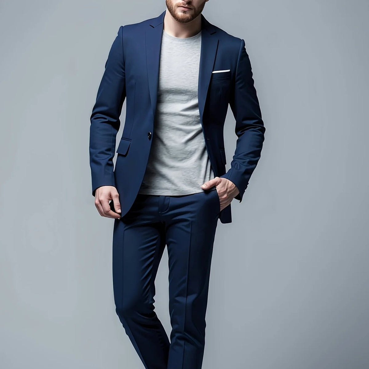 Men's Slim Fit Suits - Tailored Jacket & Trousers Set