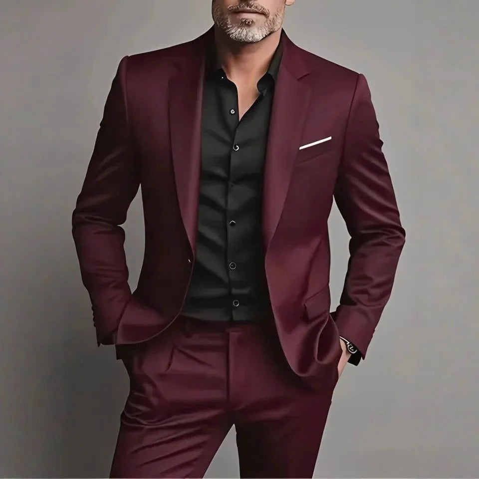 Men's Slim Fit Suits - Tailored Jacket & Trousers Set