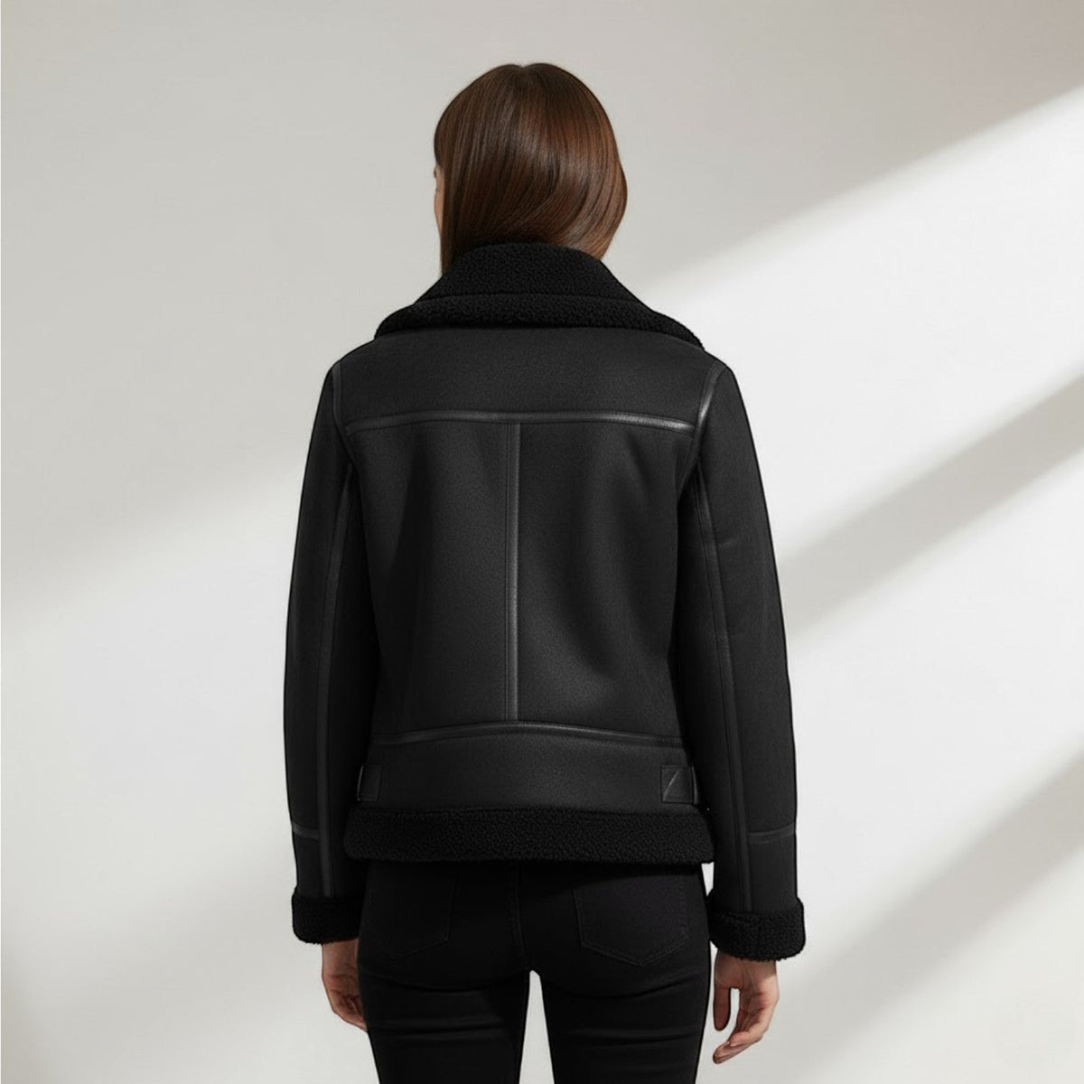 Women's Suede Jacket – Structured Fit with Fleece Lining