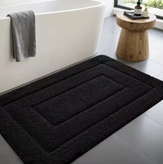 Microfiber Shower Mat with Non-Slip Base, Quick-Dry Bathroom Rug