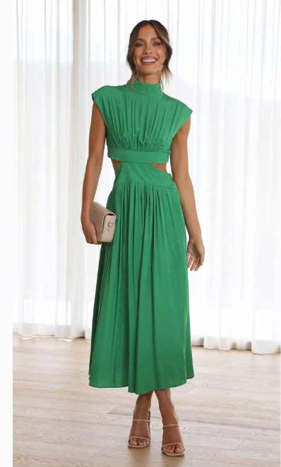 Jasmijn | Stijlvolle Maxi Jurk voor Dames met Uitgesneden Taille en Flatterende Pasvorm