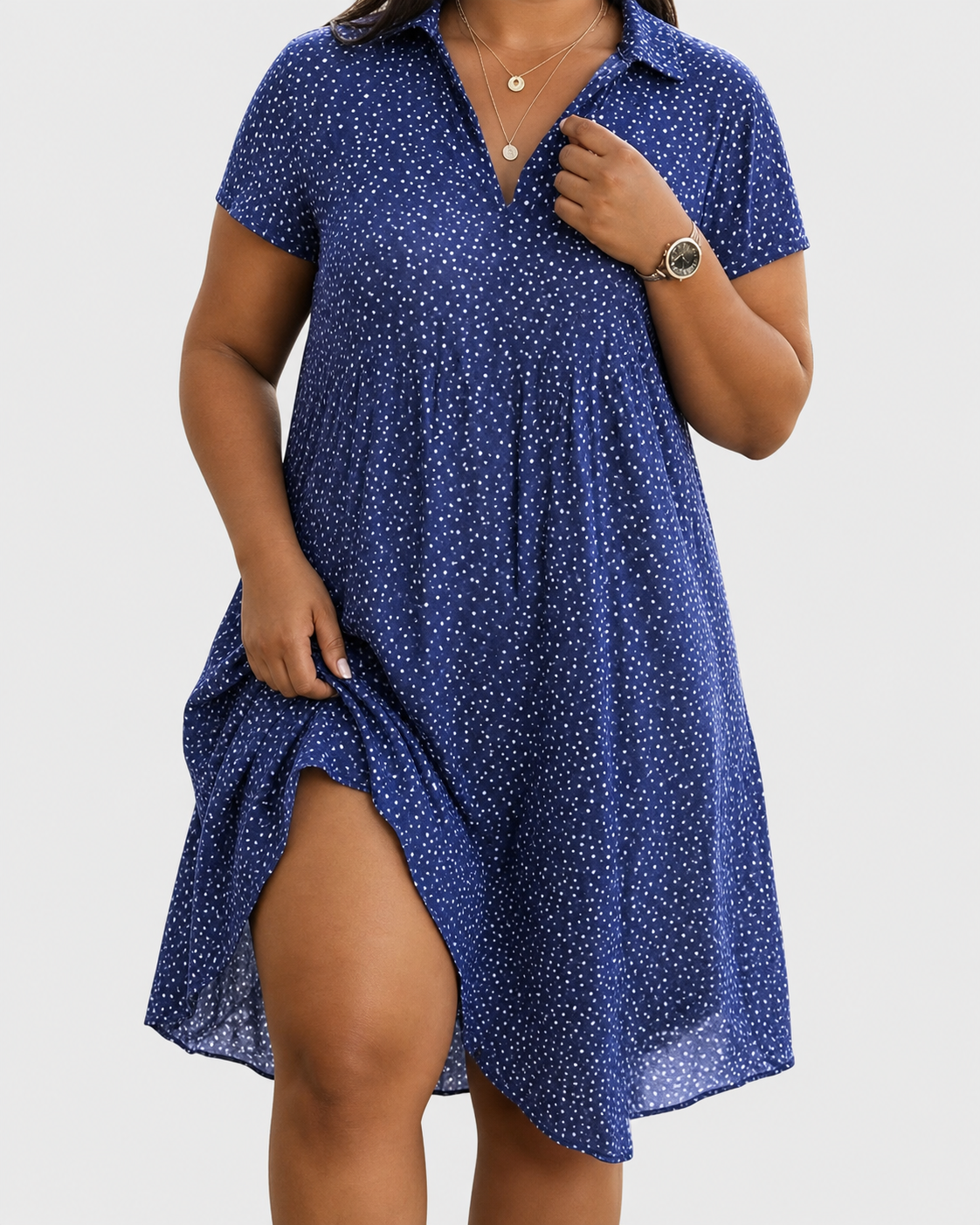 Women's Casual V-Neck Summer Dress - Lightweight Printed Relaxed Fit