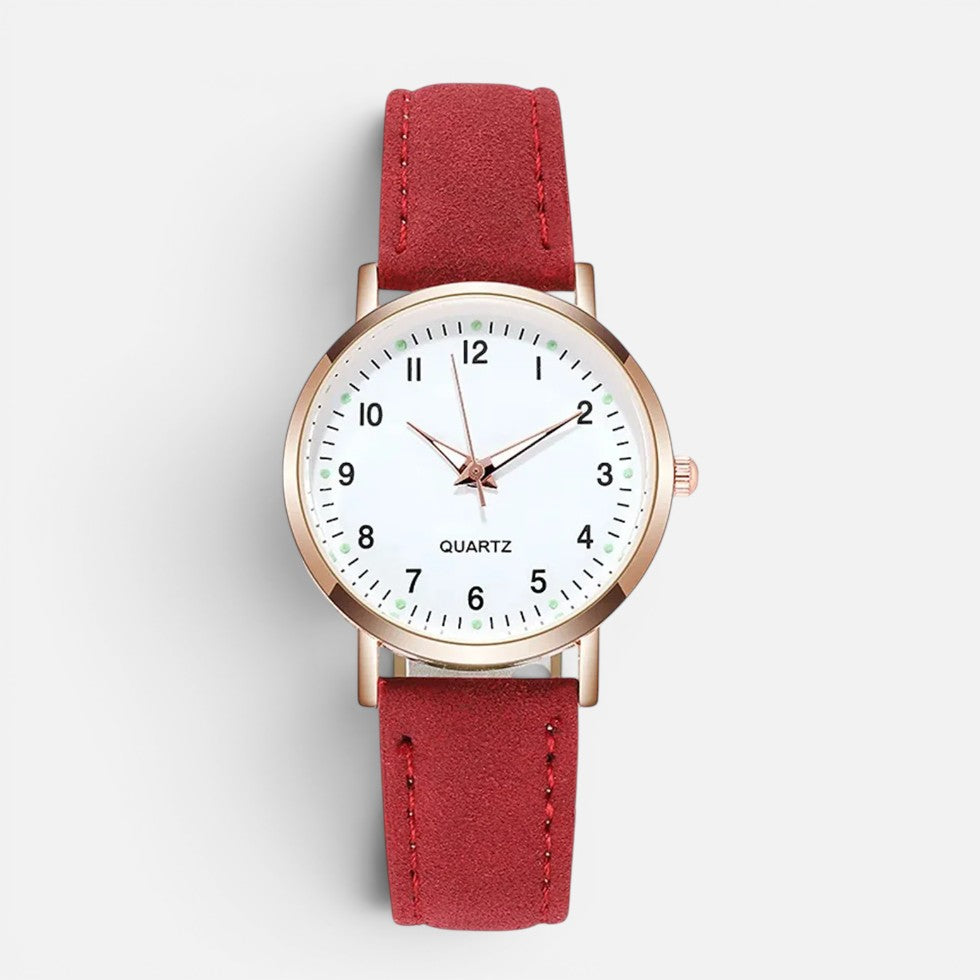 Women's Quartz Watch with Faux Leather Strap