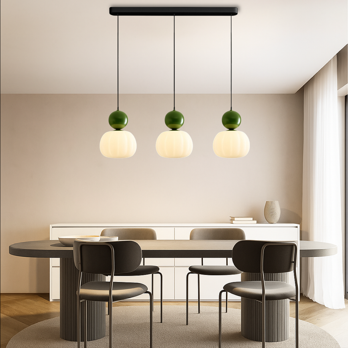 Art Deco Pendant Light - Acrylic Globe Shade Ceiling Lamp