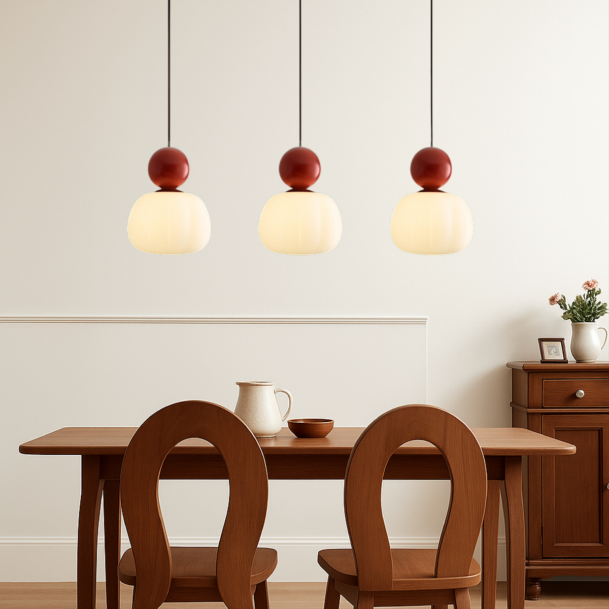 Art Deco Pendant Light - Acrylic Globe Shade Ceiling Lamp
