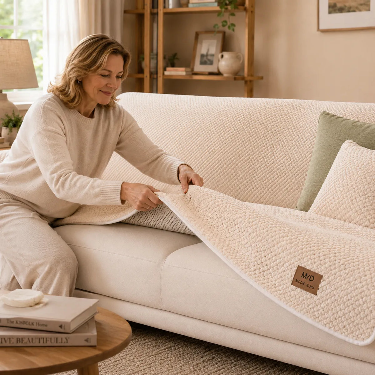 Non-Slip Pet Sofa Cover - Plush Grip-Backed Couch Protector