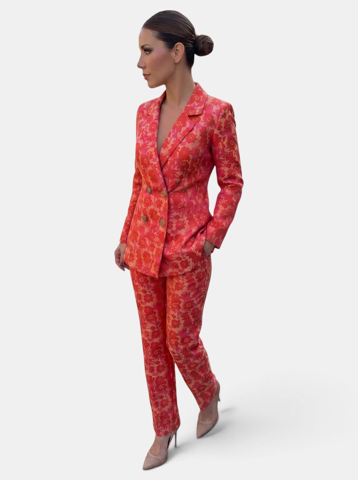 Women's Blazer and Wide Leg Trouser Set Two-Piece
