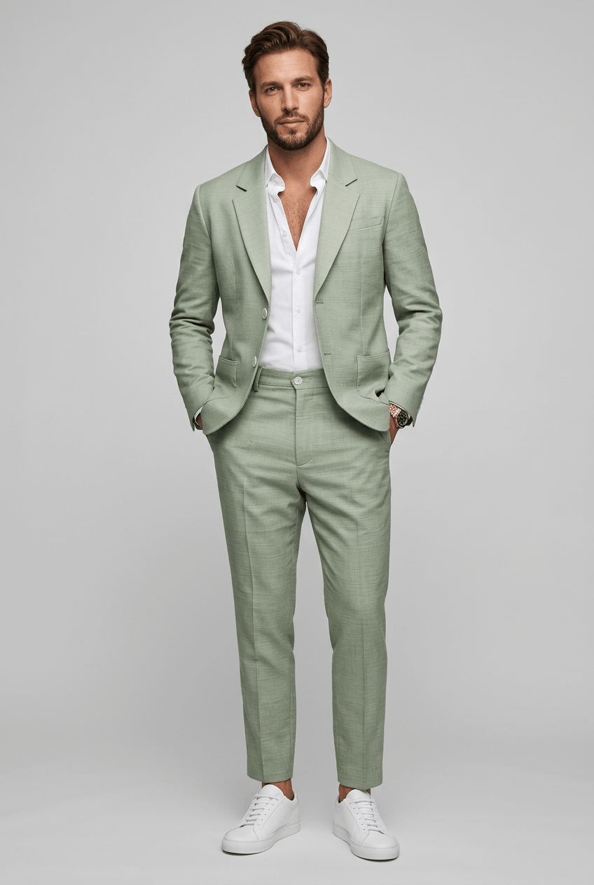 Men's Two-Piece Slim Fit Suit with Notch Lapel – Office and Formal Wear