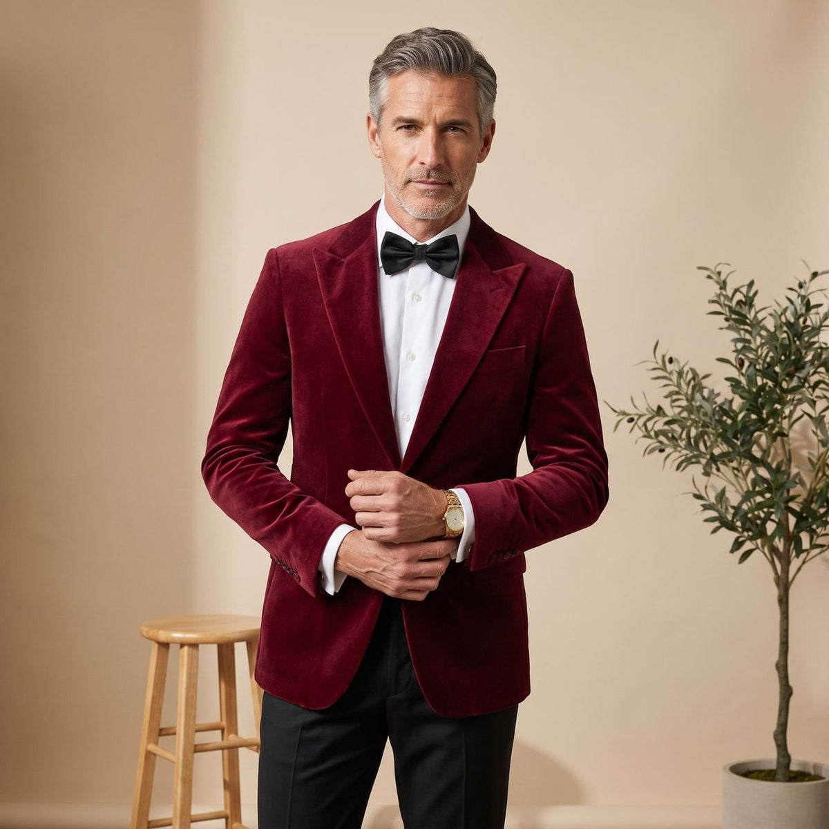 Men's Tailored-Fit Velvet Formal Blazer Jacket - Lilac