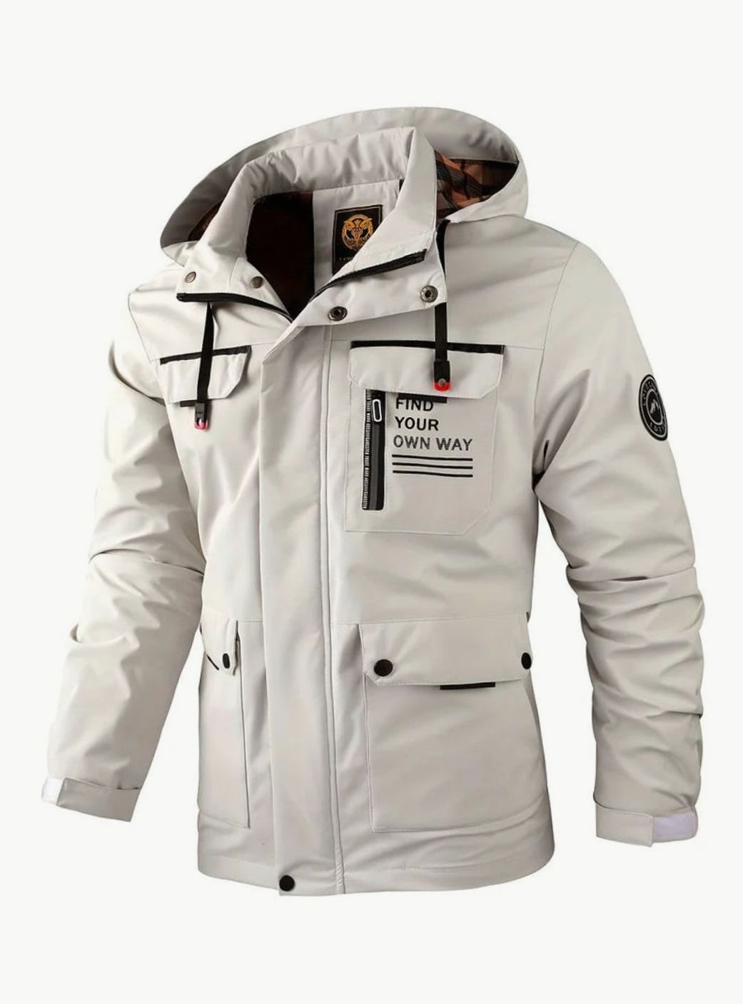 Men's Waterproof Insulated Winter Jacket with Adjustable Hood
