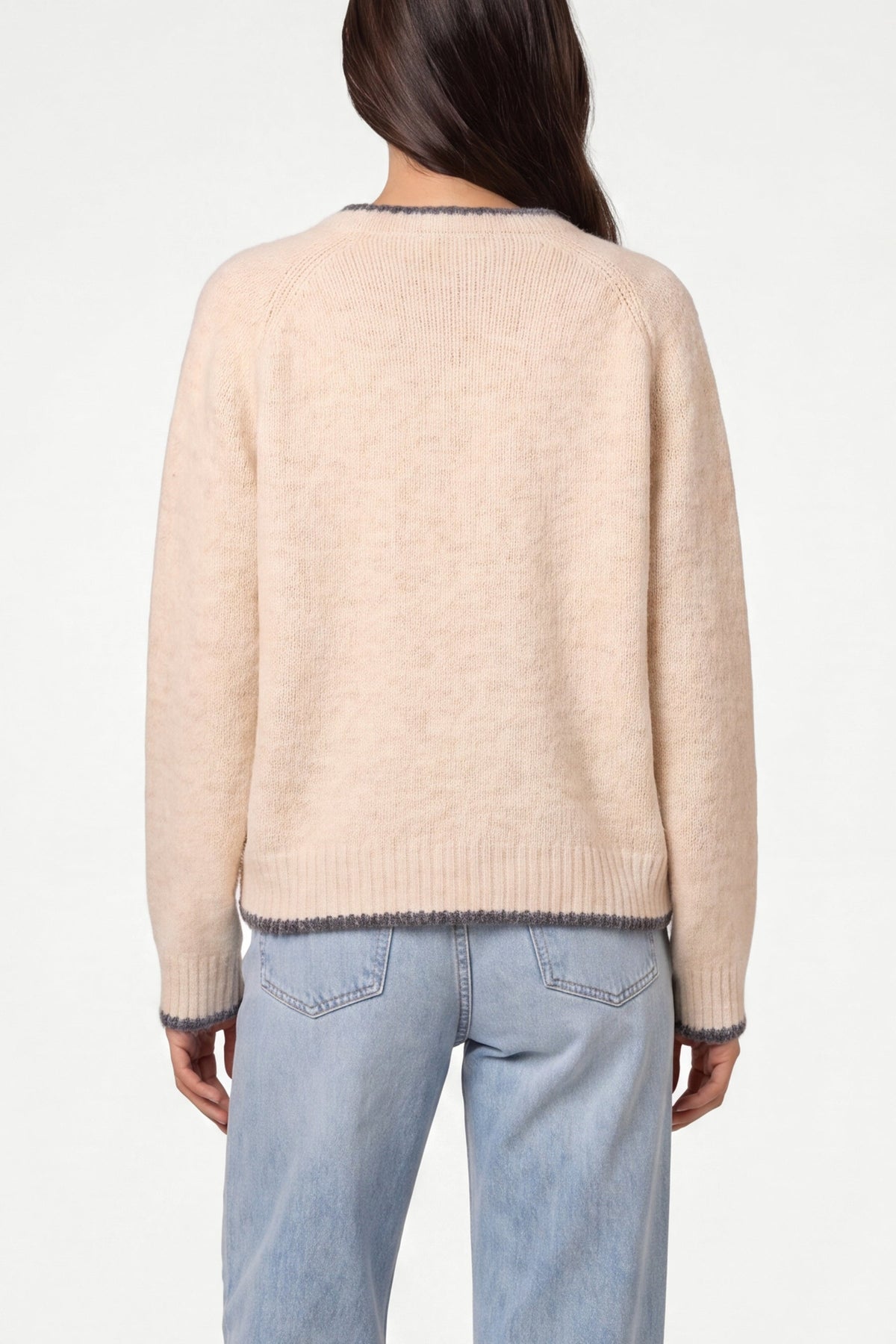 Women's Round Neck Cardigan - Stone Knit