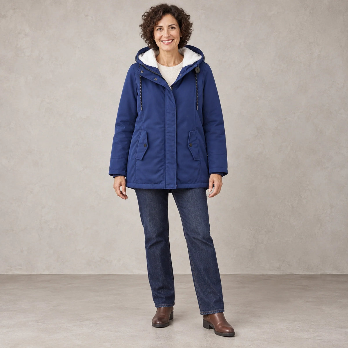 parka coat — Aurora Royal Blue front — view 5