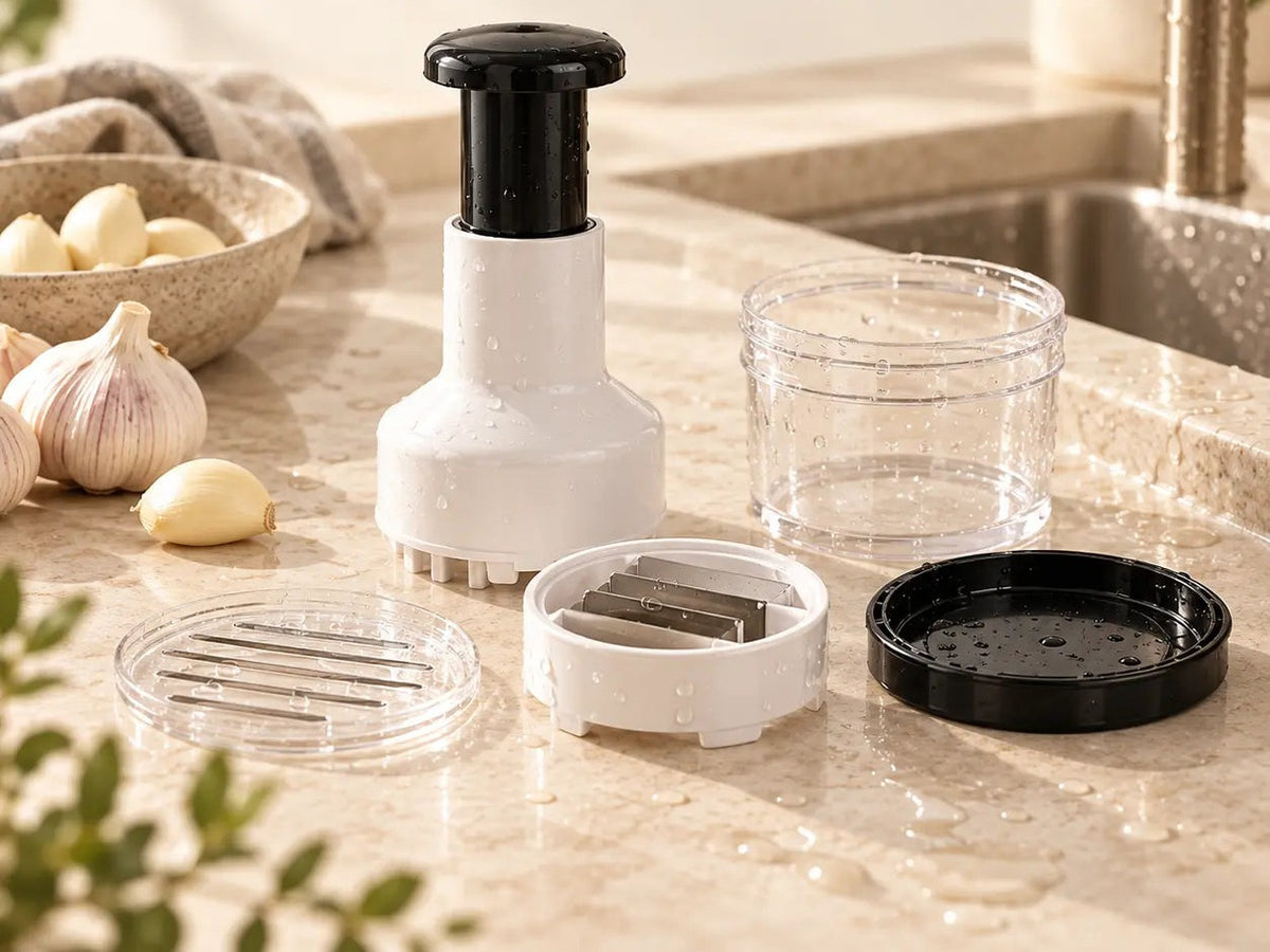 Press-Down Garlic Chopper - Stainless Steel Mincer Tool