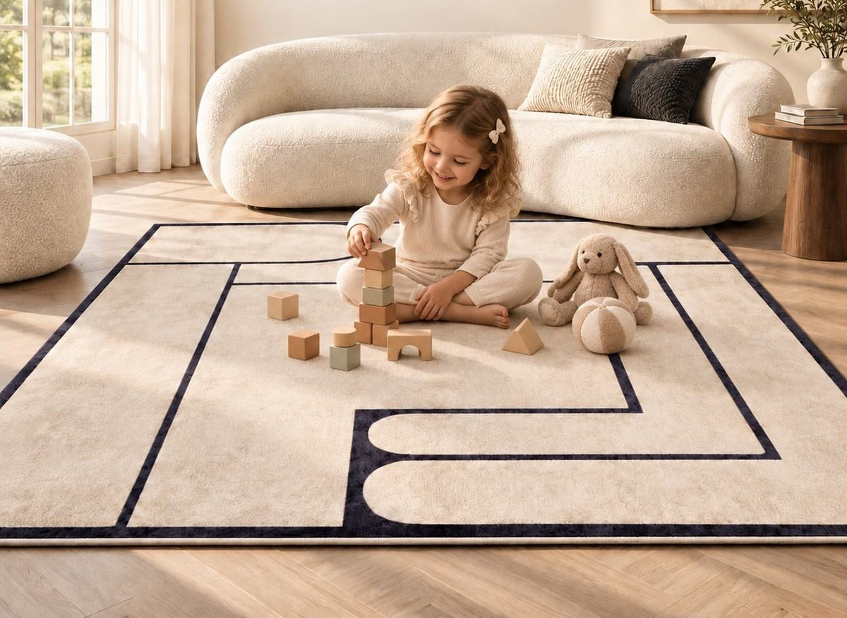 Modern Geometric Area Rug for Living Room
