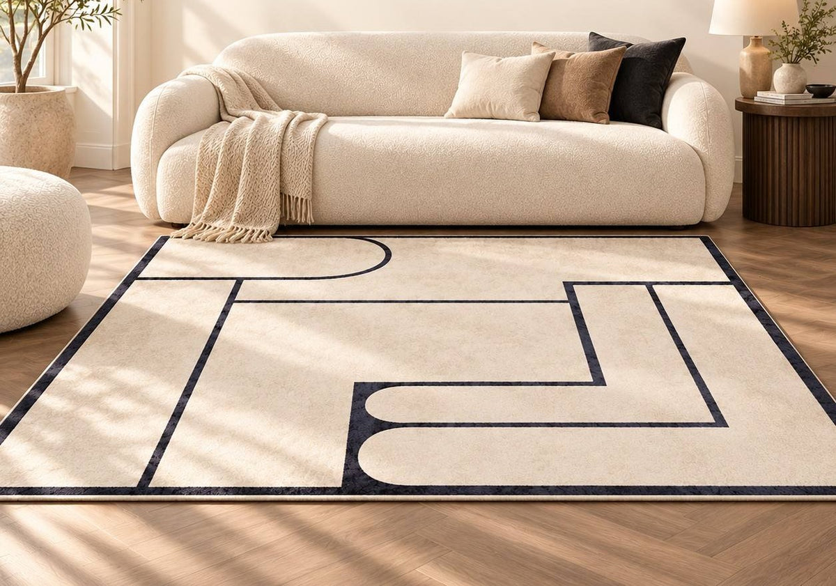 Modern Geometric Area Rug for Living Room