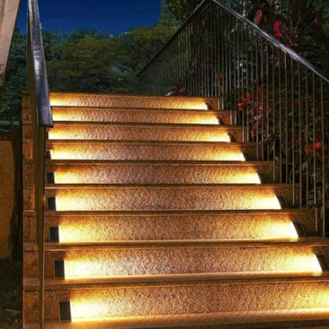 Solar Powered Stair Lights with Dusk Sensor, Waterproof LED Outdoor Step Lights