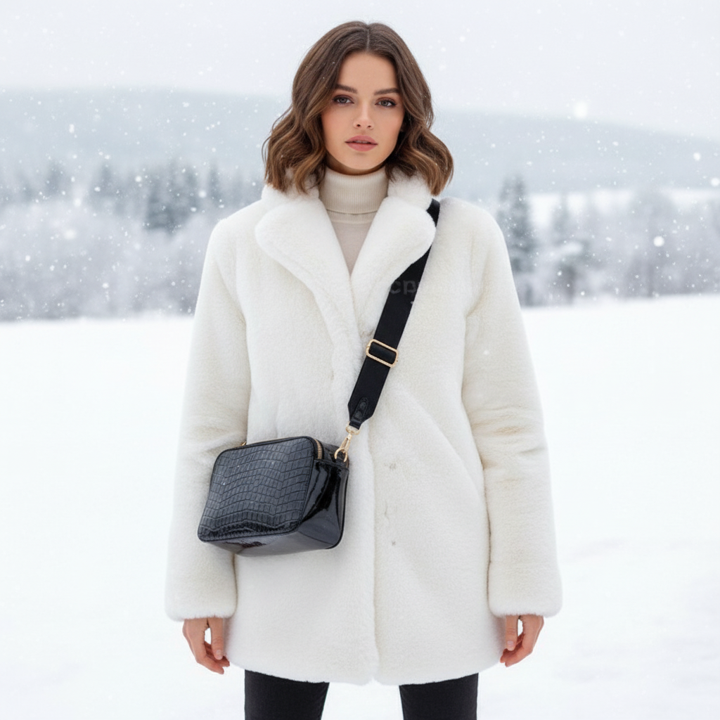 Women's Quilted Jacket with Faux-Fur Collar – Winter Coat